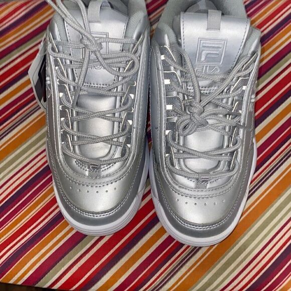 FILA Disruptor 2 Premium metallic low lace up sneakers NWT size 8 - Picture 10 of 10